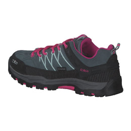 Rigel Low Kids' Waterproof Trekking Shoes - Mineral Green/Fluo Purple