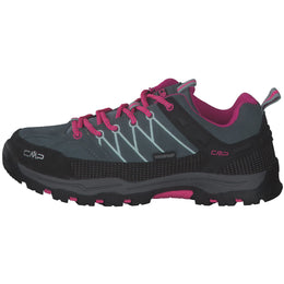 Rigel Low Kids' Waterproof Trekking Shoes - Mineral Green/Fluo Purple