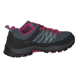 Rigel Low Kids' Waterproof Trekking Shoes - Mineral Green/Fluo Purple