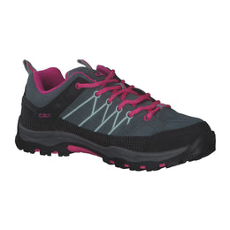 Rigel Low Kids' Waterproof Trekking Shoes - Mineral Green/Fluo Purple