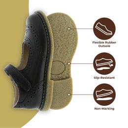 Lydia Leather Mary Jane Dress Flats - Custom-Fit Insoles & Slip-Resistant Soles
