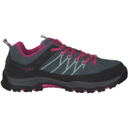 Rigel Low Kids' Waterproof Trekking Shoes - Mineral Green/Fluo Purple