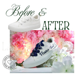 Toddler Slip-On Canvas Breathable Non-Slip Sneakers for Flower Girl Wedding Theme
