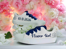 Toddler Slip-On Canvas Breathable Non-Slip Sneakers for Flower Girl Wedding Theme